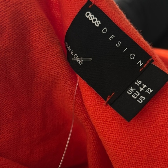 NWT ASOS Design Knit Ruffle corset lightweight sweater in coral. Women’s 12. - Picture 5 of 8